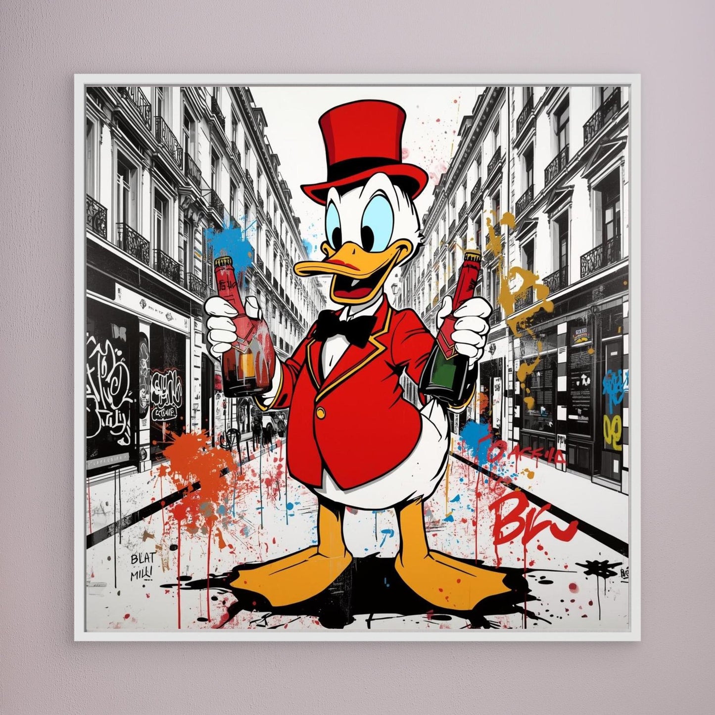 Luxury Duck Street Art Canvas – Bold Pop Graffiti Wall Decor
