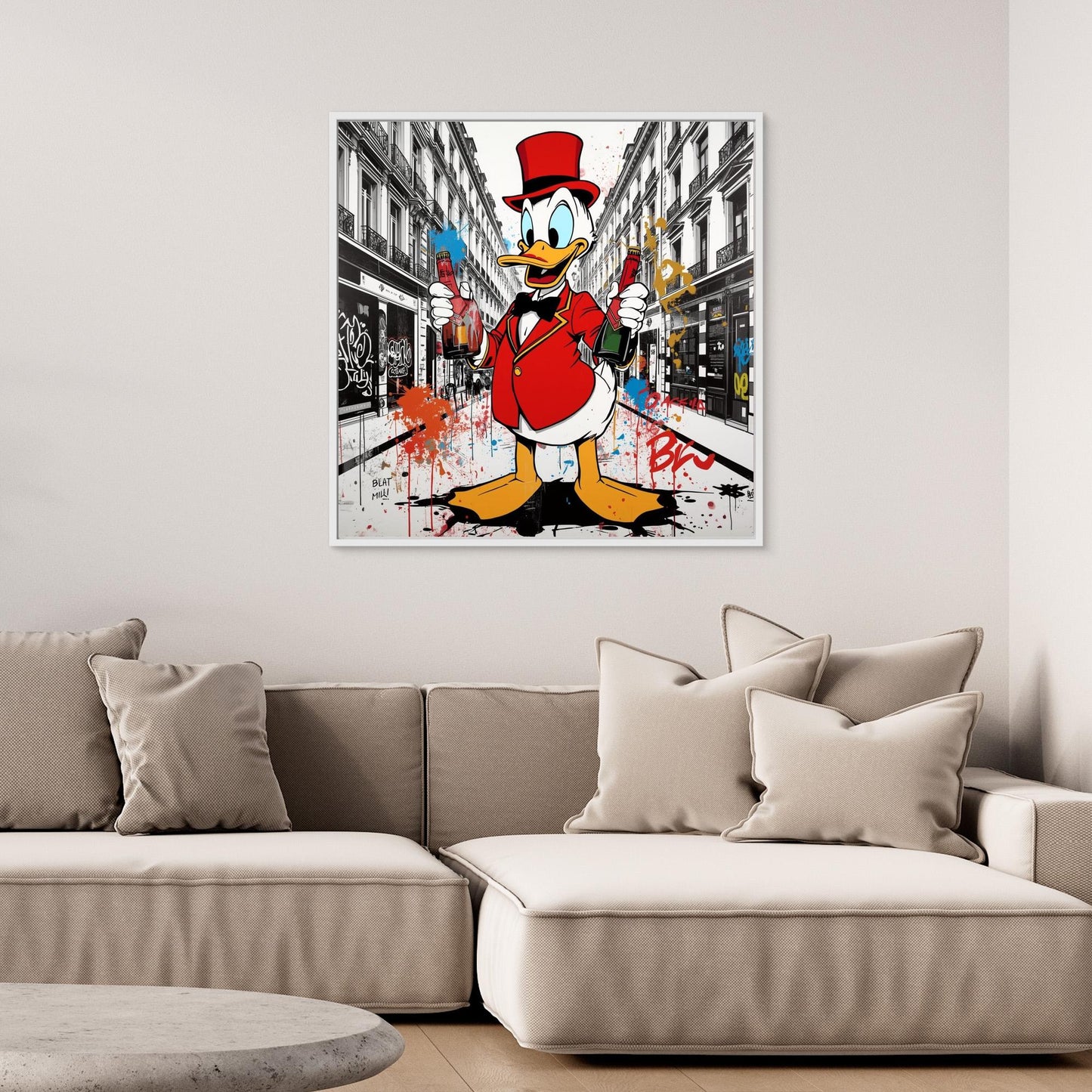 Luxury Duck Street Art Canvas – Bold Pop Graffiti Wall Decor