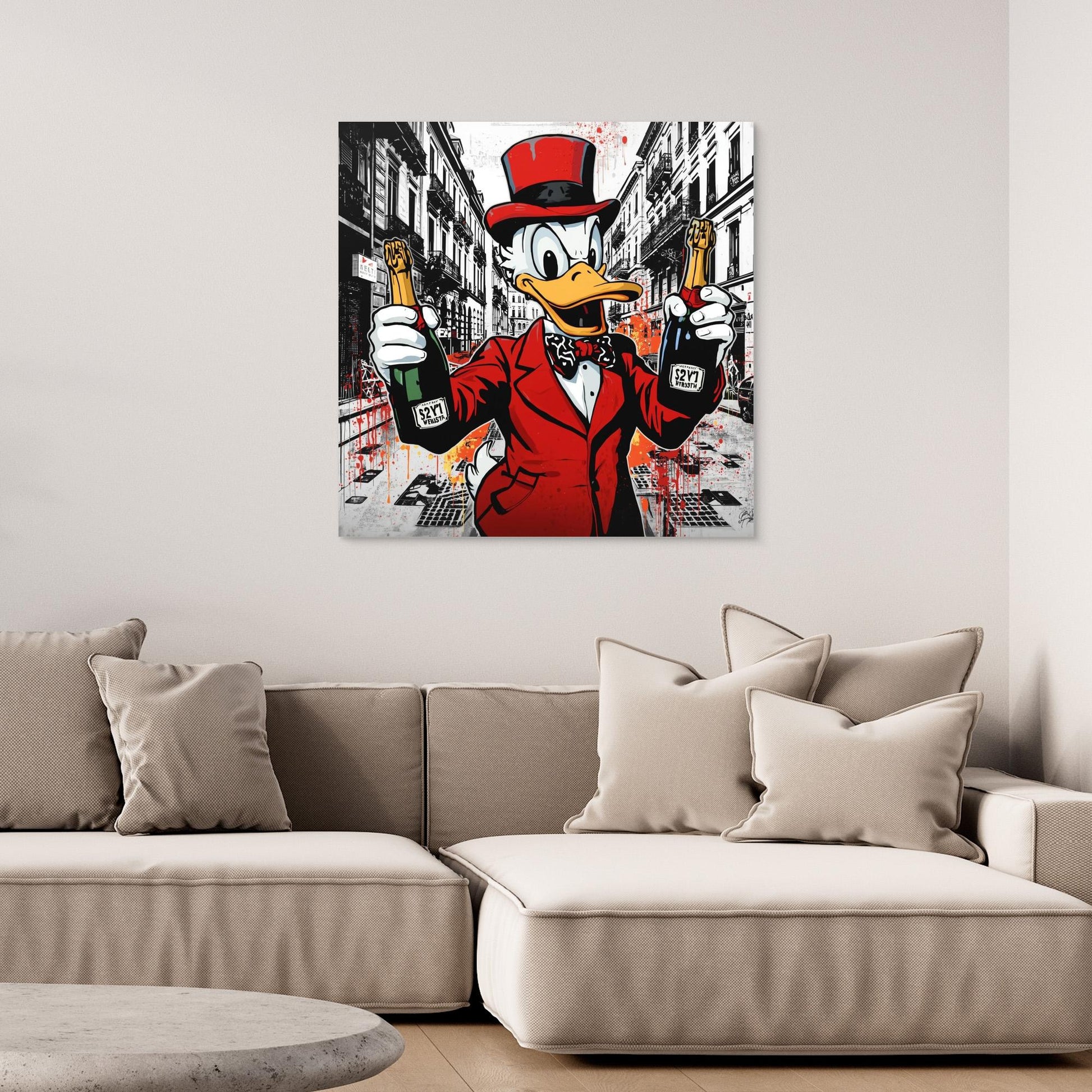 Luxury Duck Street Art Canvas – Bold Pop Graffiti Wall Decor