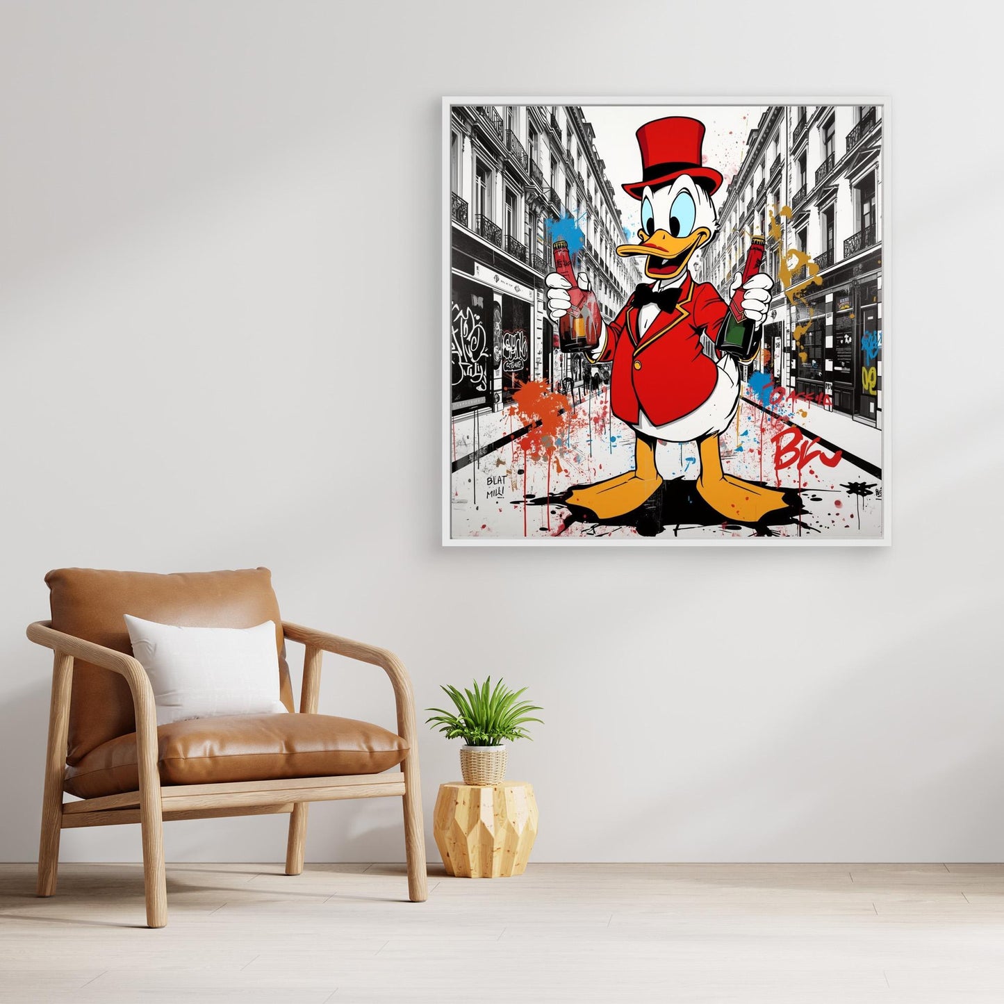 Luxury Duck Street Art Canvas – Bold Pop Graffiti Wall Decor