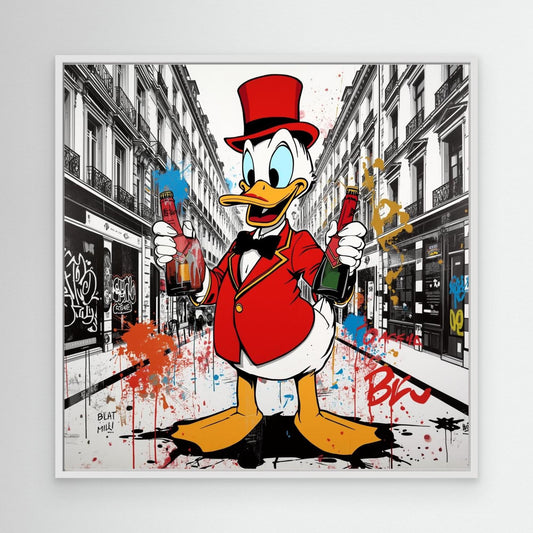 Luxury Duck Street Art Canvas – Bold Pop Graffiti Wall Decor