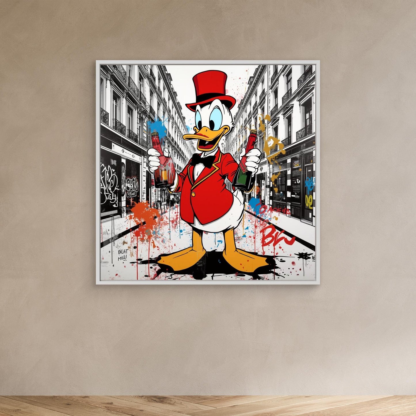 Luxury Duck Street Art Canvas – Bold Pop Graffiti Wall Decor