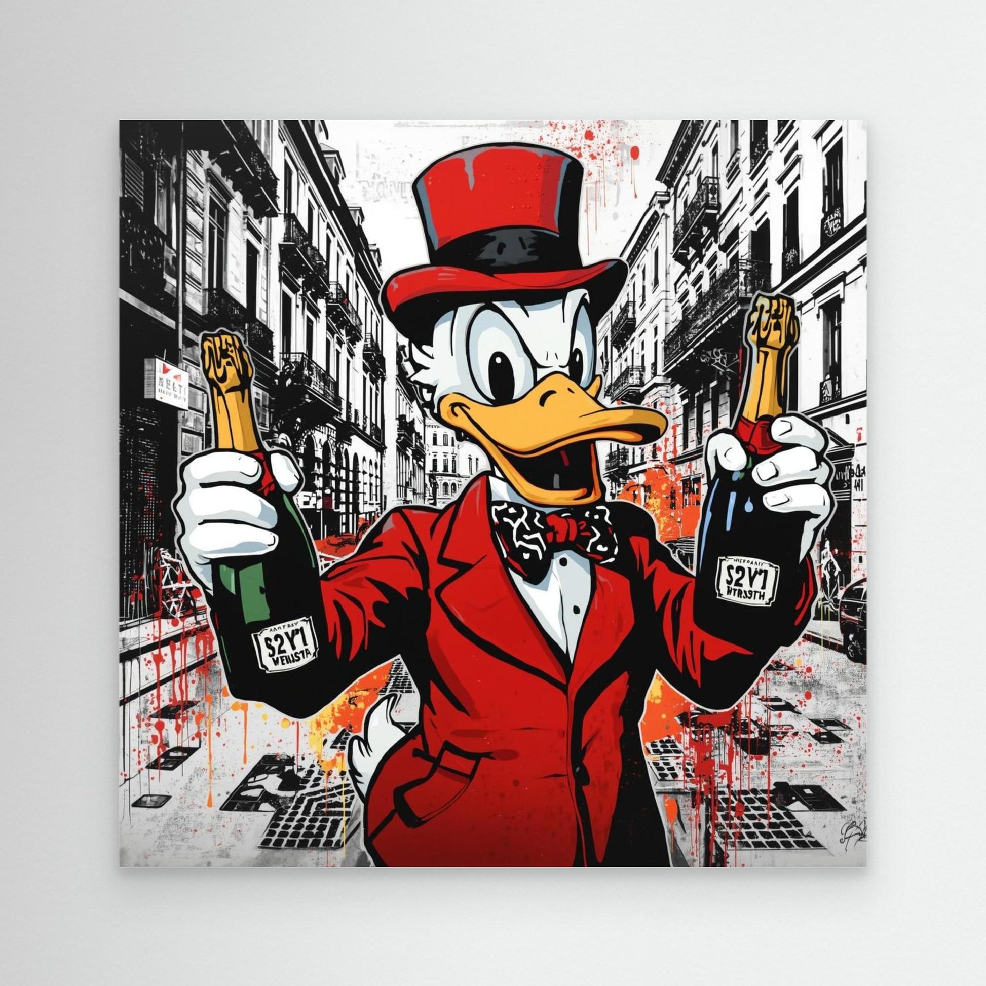 Luxury Duck Street Art Canvas – Bold Pop Graffiti Wall Decor