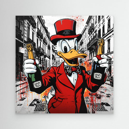 Luxury Duck Street Art Canvas – Bold Pop Graffiti Wall Decor