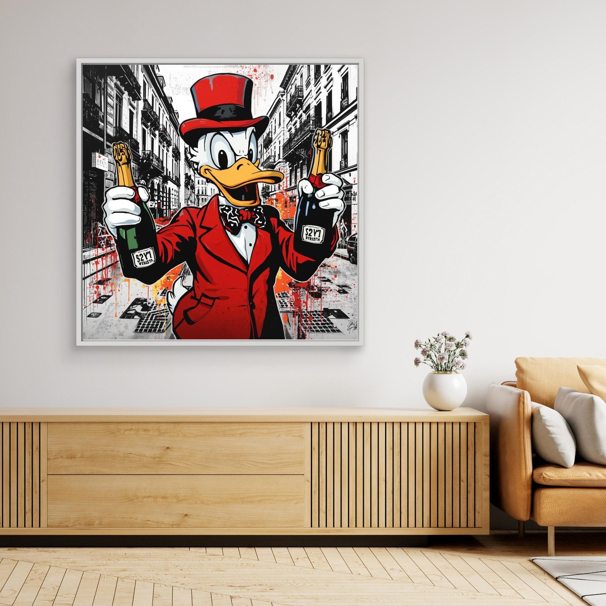 Luxury Duck Street Art Canvas – Bold Pop Graffiti Wall Decor